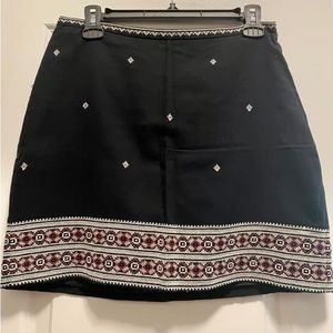 Madewell embroidered mini skirt.